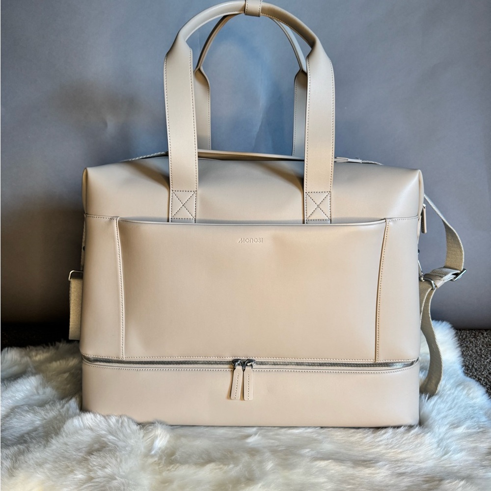 MONOS Metro Weekender - Ivory - Vegan Leather Travel Luggage